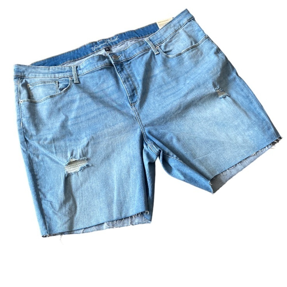 Universal‎ Thread shorts cut off Bermudas NEW light wash stretch 26 w distressed
